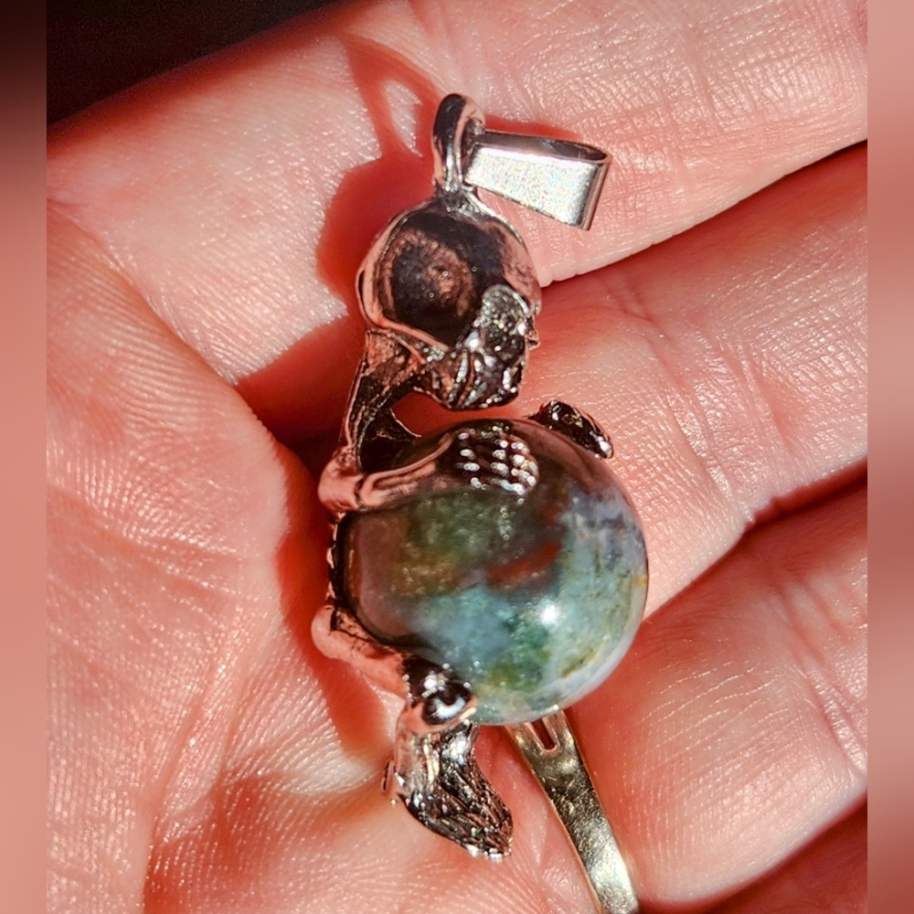 Skeleton Crystal Sphere Pendant - Picture 5 of 11
